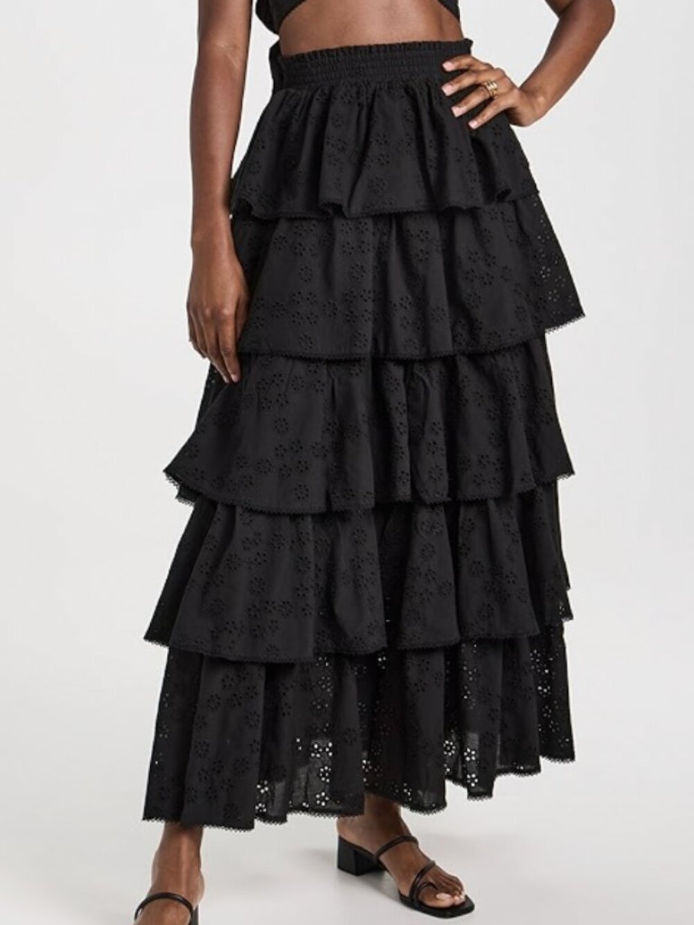 NWT Hill House Noemie Eyelet Black Skirt Size M